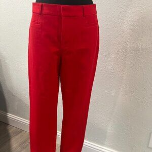 Banana Republic Red Stretchy Chinos. Size 6 NWT